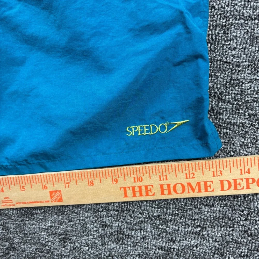 Vintage 1990s Speedo Embroidered Logo Board Shorts Teal Blue Mens Size Medium
